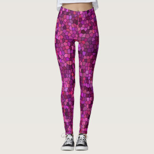 Mosaic Purple Pink  Leggings