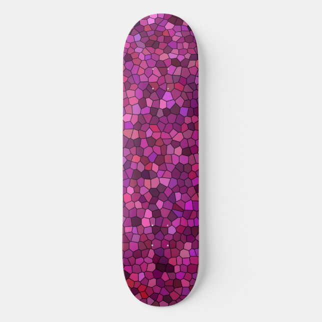 Mosaic Purple Pink  Skateboard (Front)