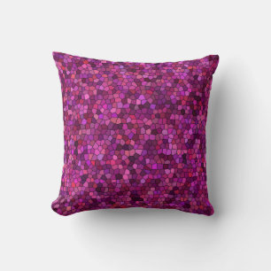 Mosaic Purple Pink Throw Pillow