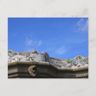 Mosaic railings in Gaudi's Park Guell Postcard