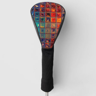 Mosaic Rainbow   Bold Colourful Abstract Tile Golf Head Cover