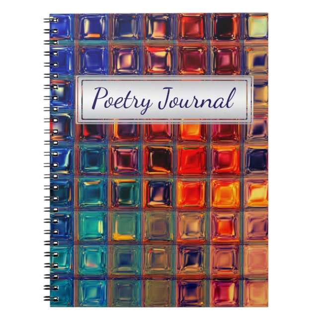 Mosaic Rainbow | Bold Colourful Abstract Tile Notebook (Front)