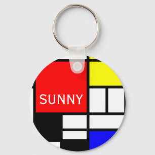 MOSAIC rectangles squares coloured I + your ideas Keychain