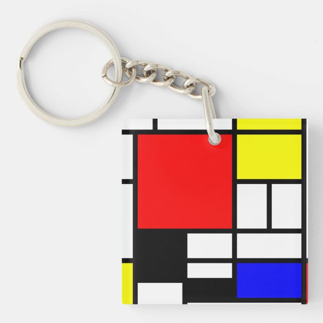 MOSAIC rectangles squares coloured I + your ideas Keychain (Front)