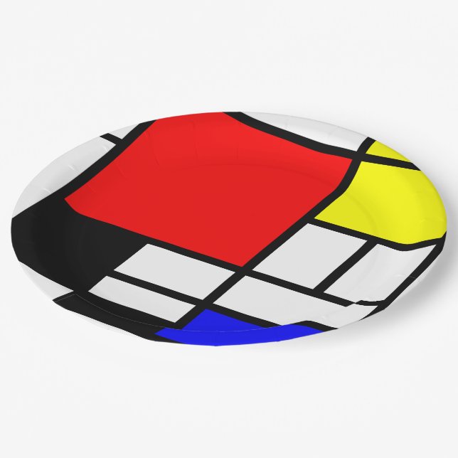 MOSAIC rectangles squares coloured I + your ideas Paper Plate (Angled)
