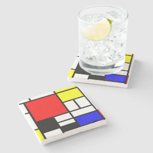 MOSAIC rectangles squares coloured I + your ideas Stone Coaster