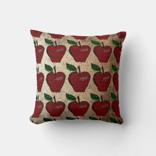 Mosaic Red Apple/ Stone Wash Pillow-Design 1 Throw Pillow