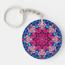 Mosaic rose Mandala Floral Psychédélique Rétro