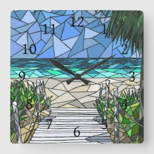 Mosaic Sea View 288 Square Wall Clock
