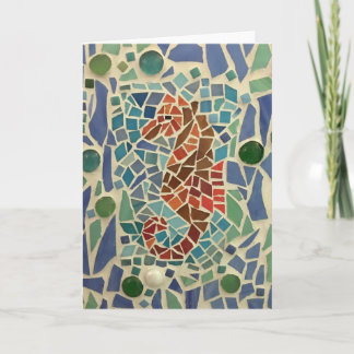 Mosaic Seahorse Card