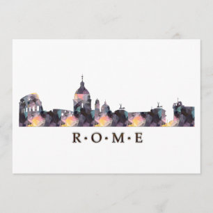 Mosaic Silhouette of Rome Skyline Invitation