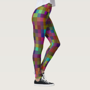 Mosaic Small Square Coloured Pattern, Leggings
