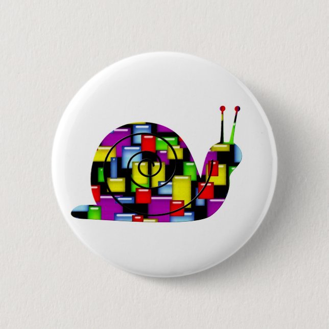 mosaic snail 2 inch round button (Front)
