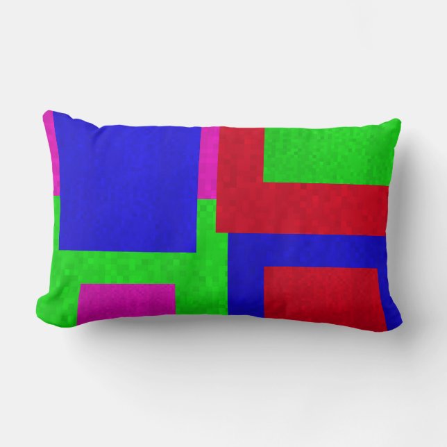 Mosaic Square  Blocks Lumbar  Cushion, Pillow (Front)
