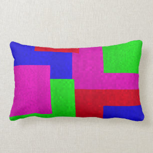 Mosaic Square  Blocks Lumbar  Cushion, Pillow