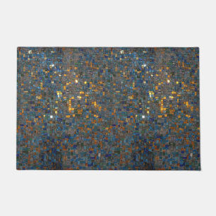 Mosaic Stones in Blue and Gold Doormat