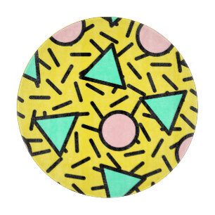 Mosaic stripes: retro memphis pattern cutting board
