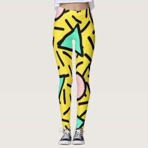 Mosaic stripes: retro memphis pattern leggings