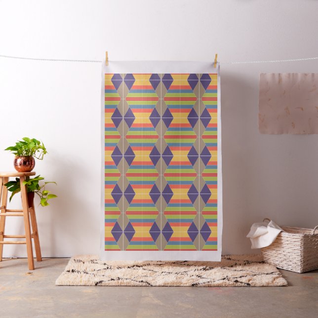 MOSAIC stripes triangles coloured I + your ideas Fabric (In Situ)