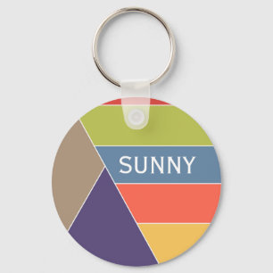 MOSAIC stripes triangles coloured I + your ideas Keychain