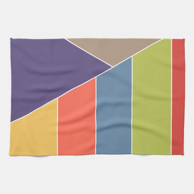 MOSAIC stripes triangles coloured I + your ideas Kitchen Towel (Horizontal)