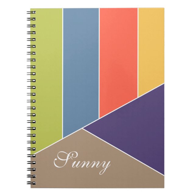 MOSAIC stripes triangles coloured I + your ideas Notebook (Front)