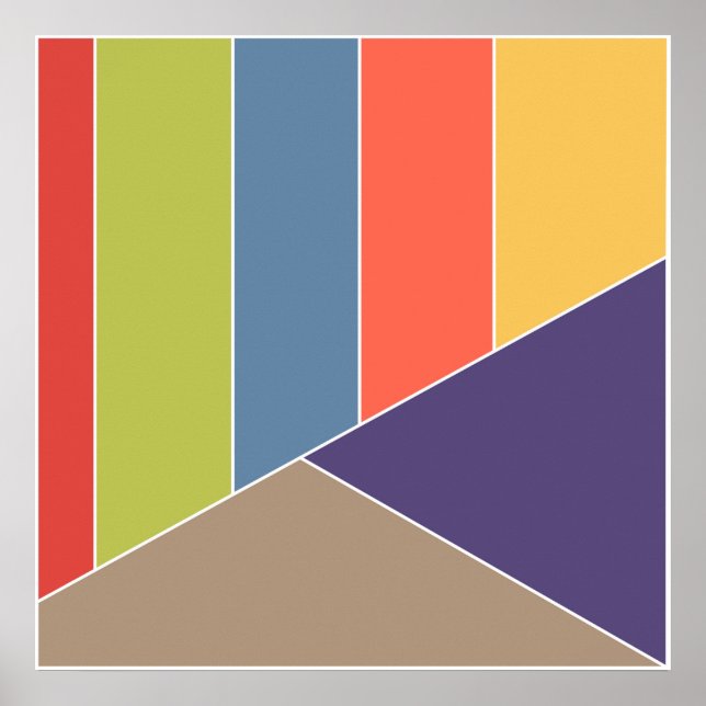 MOSAIC stripes triangles coloured I + your ideas Poster (Front)