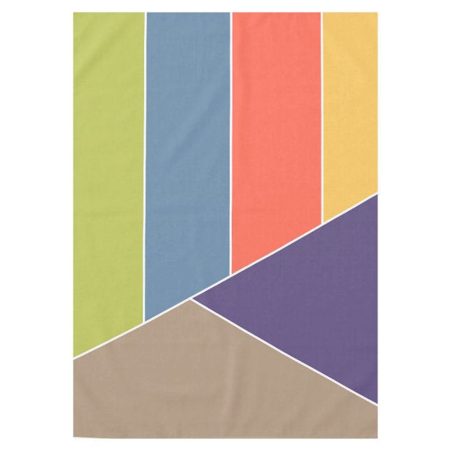 MOSAIC stripes triangles coloured I + your ideas Tablecloth (Front)