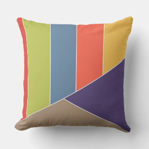 MOSAIC stripes triangles coloured I + your ideas Throw Pillow