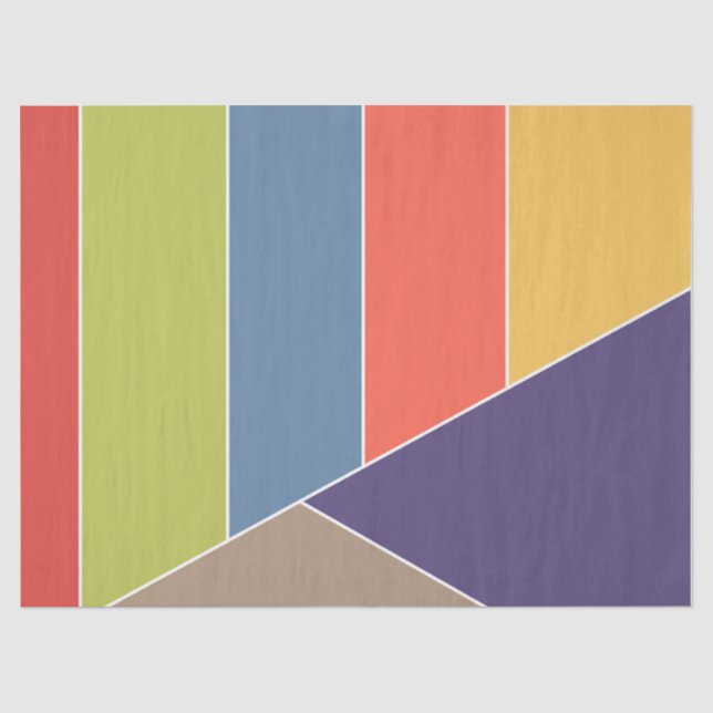 MOSAIC stripes triangles coloured I + your ideas Tissue Paper (Front)