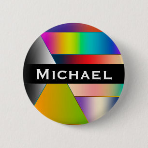 MOSAIC stripes triangles coloured II + your ideas 2 Inch Round Button