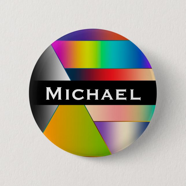 MOSAIC stripes triangles coloured II + your ideas 2 Inch Round Button (Front)