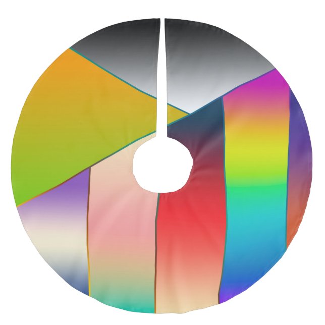 MOSAIC stripes triangles coloured II + your ideas Brushed Polyester Tree Skirt (Front)