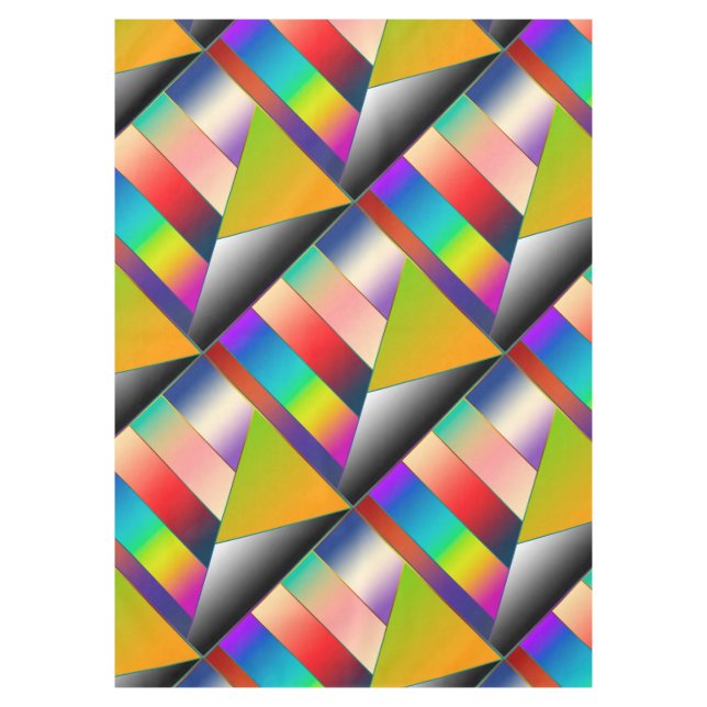 MOSAIC stripes triangles coloured II + your ideas Tablecloth (Front)
