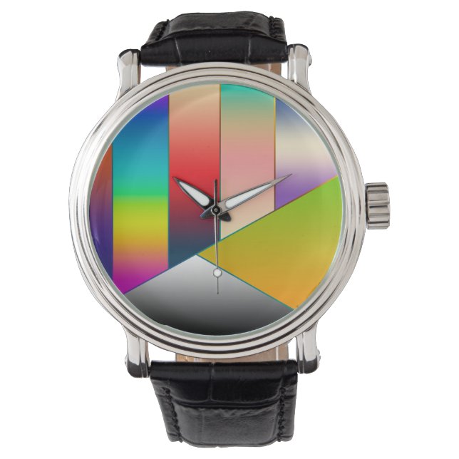 MOSAIC stripes triangles coloured II + your ideas Watch (Front)