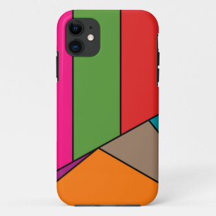 MOSAIC stripes triangles coloured III + your ideas iPhone 11 Case