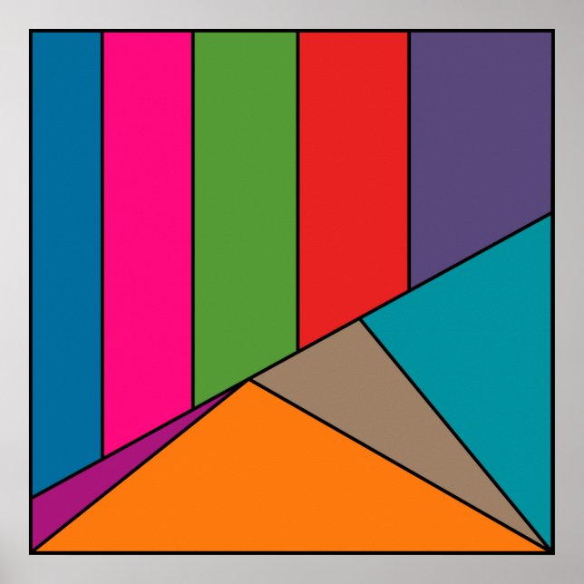 MOSAIC stripes triangles coloured III + your ideas Poster (Front)