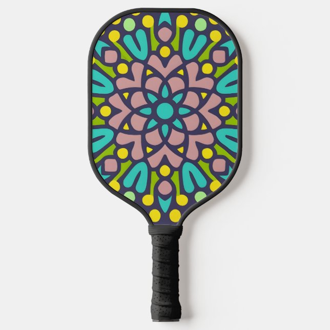 mosaic style, Mandala-Pattern Pickleball Paddle (Front)
