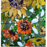 Mosaic Sunflower Photo Sculpture Button<br><div class="desc">Mosaic Sunflower By Therese Dietzel of Willowcatdesigns</div>