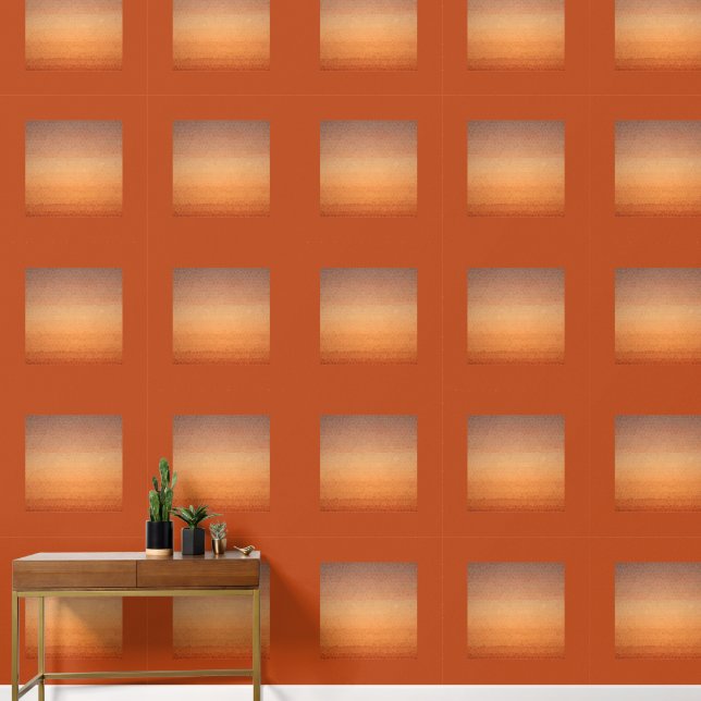 Mosaic sunset square frame orange wallpaper (Hallway)