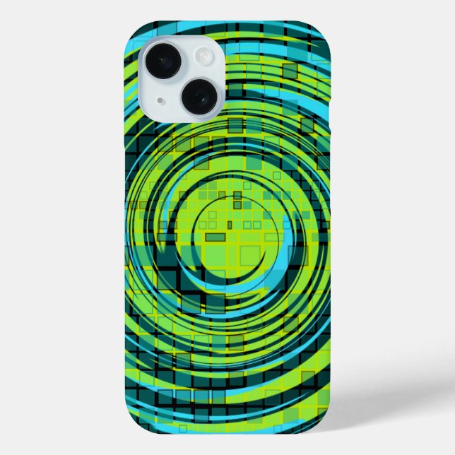 Mosaic Swirl Blue Green iPhone Case (Back)