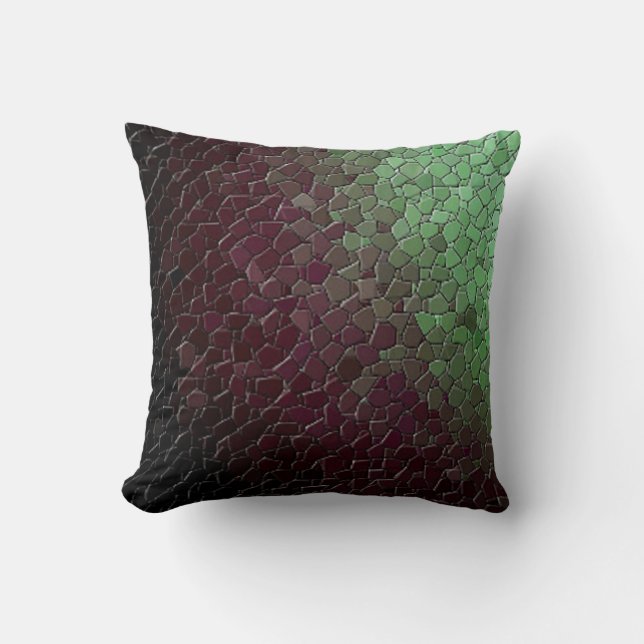 Mosaic Throw Pillow-Plum Green Pillow (Front)