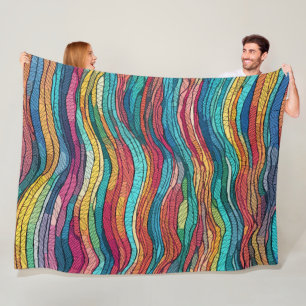 Mosaic Tide Fleece Blanket