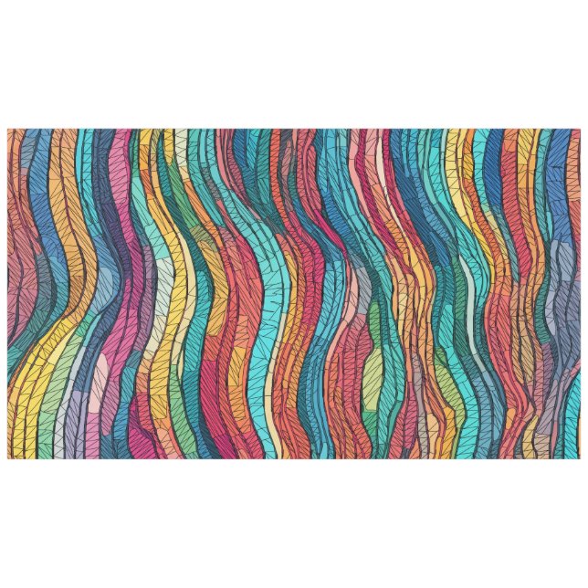 Mosaic Tide Tablecloth (Front (Horizontal))