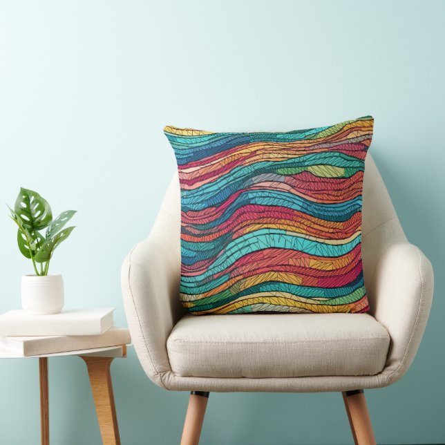 Mosaic Tide Throw Pillow (Chair)