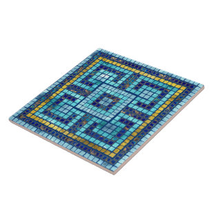 Mosaic Tile Greek Meander Key