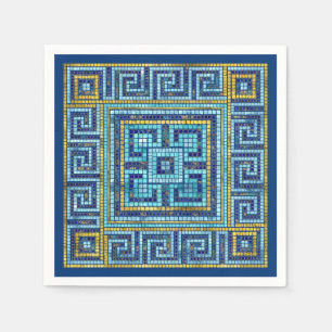 Mosaic Tile Greek Meander Key Napkin