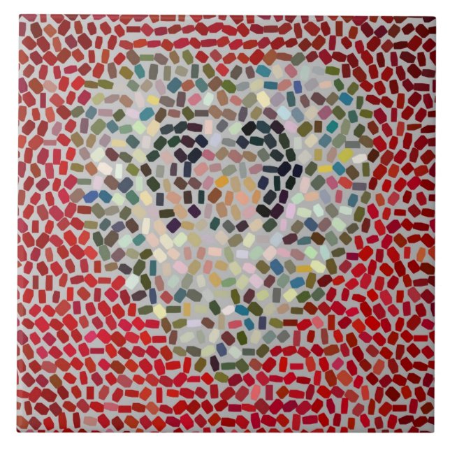 Mosaic Tile Heart ceramic Tile (Front)