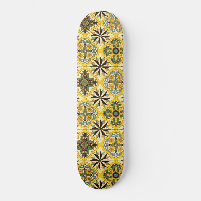 Mosaic Tile Pattern Skateboard (Front)
