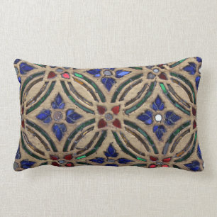 Mosaic tile pattern stone glass Moroccan photo Lumbar Pillow